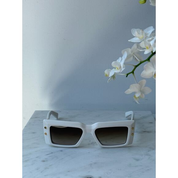 NEW Balmain Imperial Matte White Gold Sunglasses $875 - Picture 7 of 10